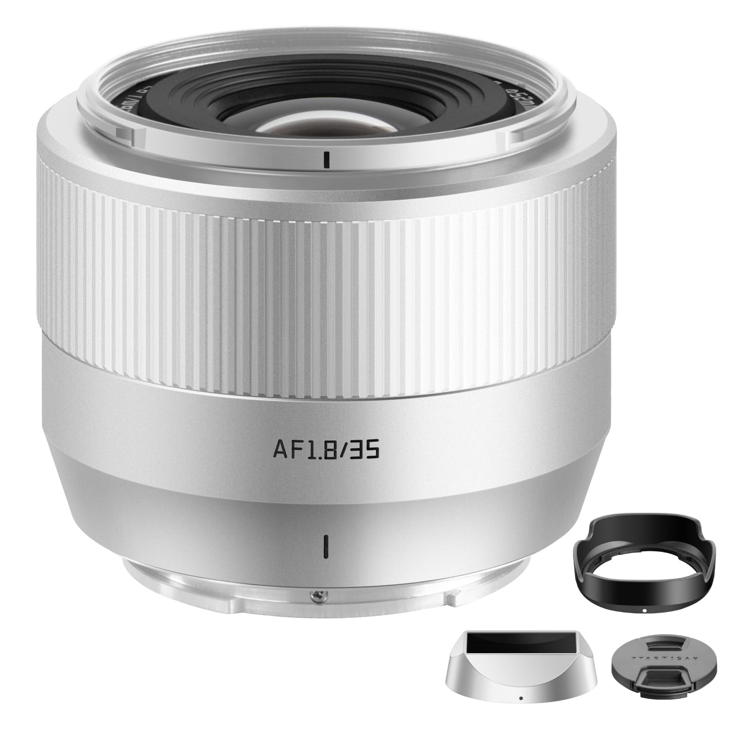 TTArtisan 35 mm f/1.8 II Lente APS-C autofocus per fotocamere con montatura E A5000 A6500 A6600 NEX-3 NEX-3N NEX-7 NEX5 CA7 A7I A7R A7S A7SI A7SII A9 e superiore. (argento)