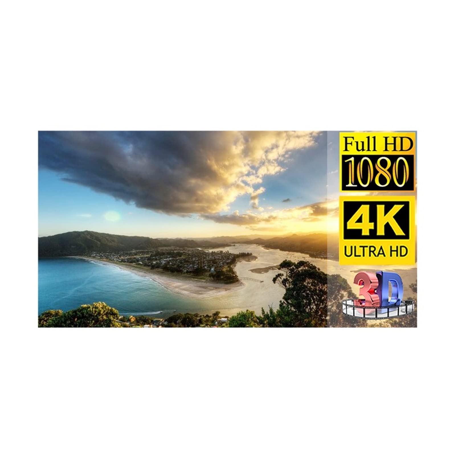 Myuyee 16:10 Projector Screen 120Inch 4K Hd Foldable Portable Projection Movies For Home Theater Outdoor Indoor Gaming, Office