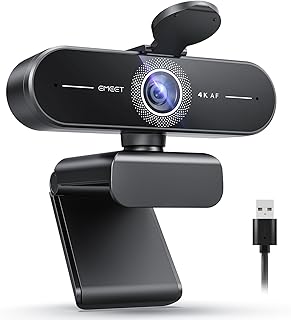 EMEET C60E 4K Webcam for Streaming & Gaming – PDAF Autofocus, Dual Mics, Live Streaming Camera with Auto Light Correction, Plug & Play USB Webcam for PC & Mac
