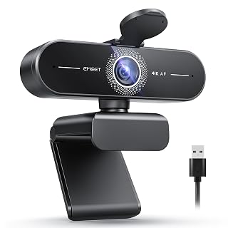 EMEET C60E 4K Webcam per Streaming e Gaming, Messa a Fuoco Automatica PDAF, Doppio Microfono, Telecamera per Streaming Live con Correzione Automatica Della Luce, USB Plug & Play, Webcam per PC e Mac - Amazon product rated Grade A