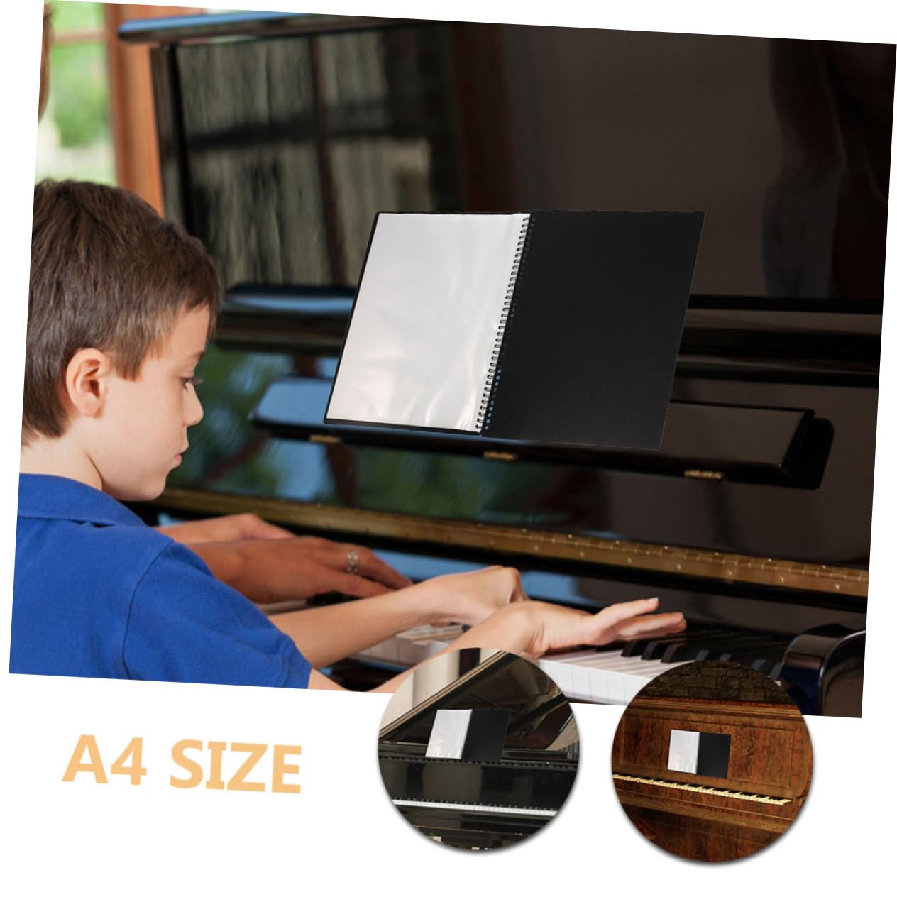 HEMOTON 2pezzi Raccoglitore Spartiti Musicali con Inserti Trasparenti Cartella di Carta Ispessita per Organizzazione e Conservazione Pagine Adatto per Pianoforte e Altre Performance