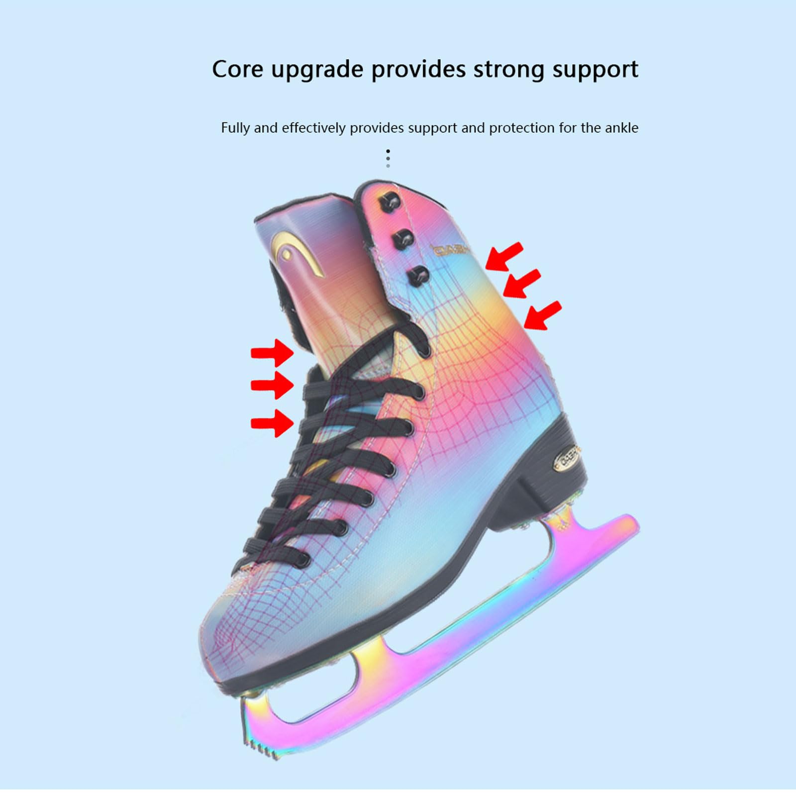 Patins à Glace pour Femme,Patins à Glace Artistiques ,Laçage Classique,Soutien léger,Patins à Glace pour Femmes,Enfants et Jeunes,pour Une Utilisation en extérieur et sur Les patinoires