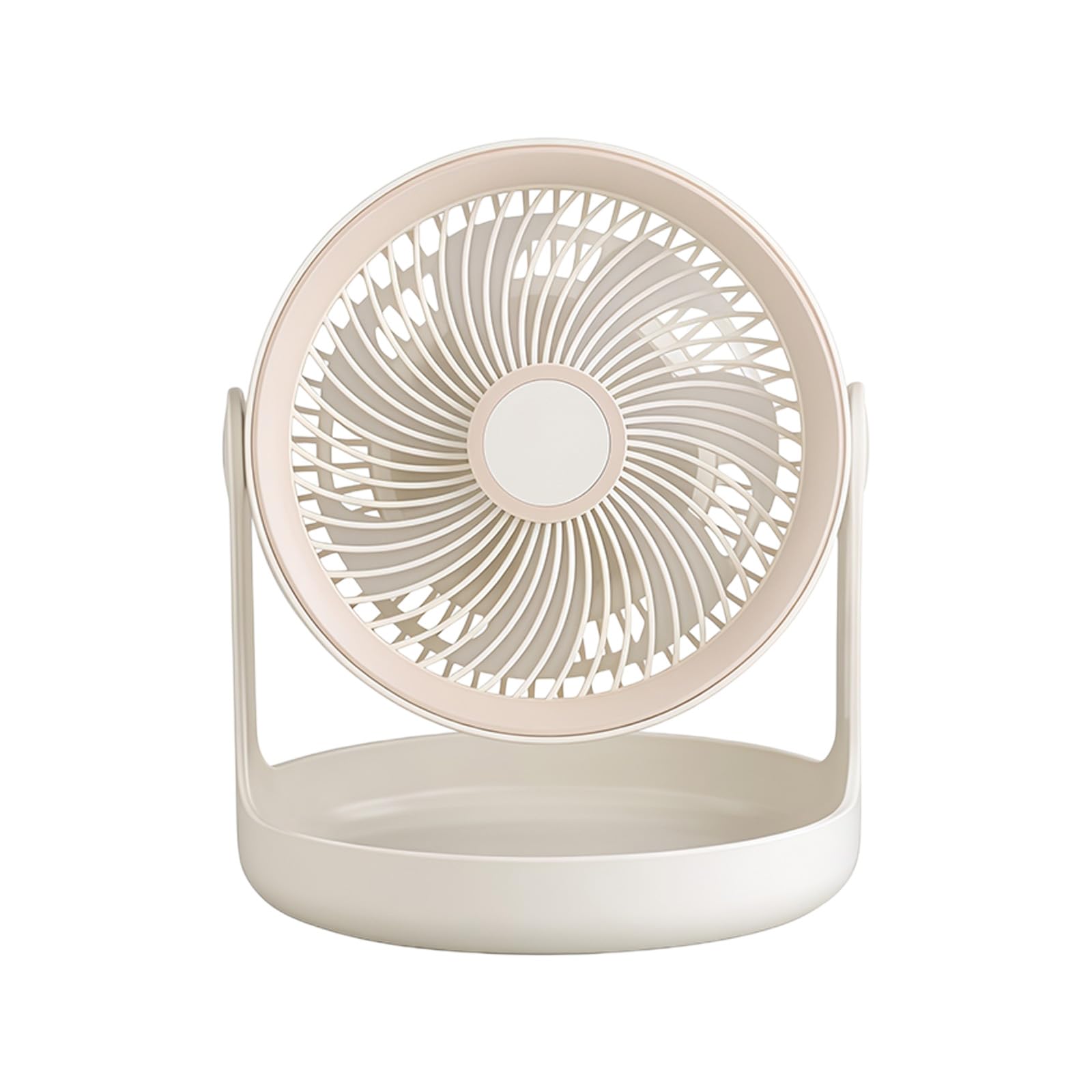 Kaeltsyn Portable Desk Fan with Storage Base 3 Adjustable Airflows Speeds USB Rechargeable Home Desktop for Small Space Portable Desk with Storage Base