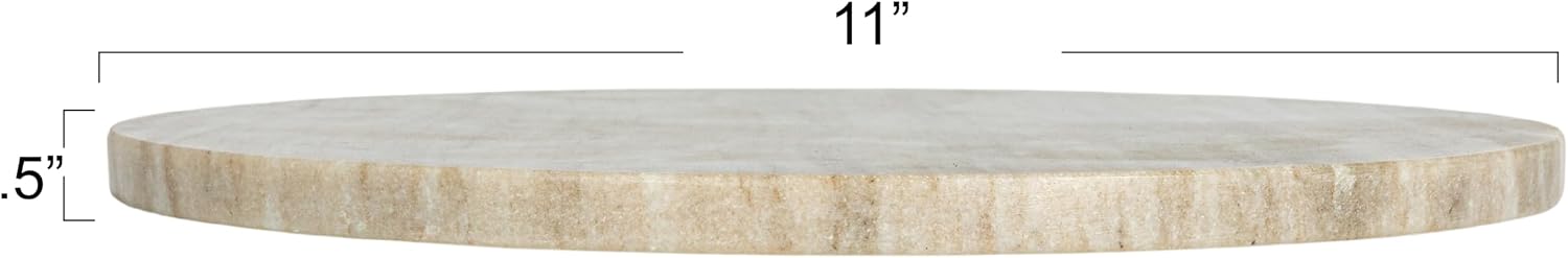 Creative Co-Op Round Marble Charcuterie or Cutting Board, Beige