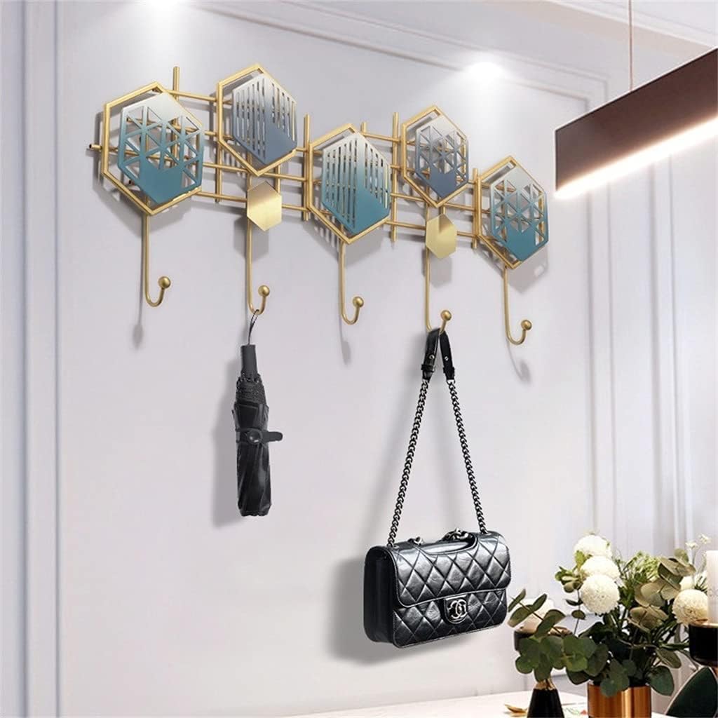 JSEIAJB Nordic Creative Door Coat Hook Hang Porch Rack Personality Coat Hook Rack Fashion Metal(63X33CM)