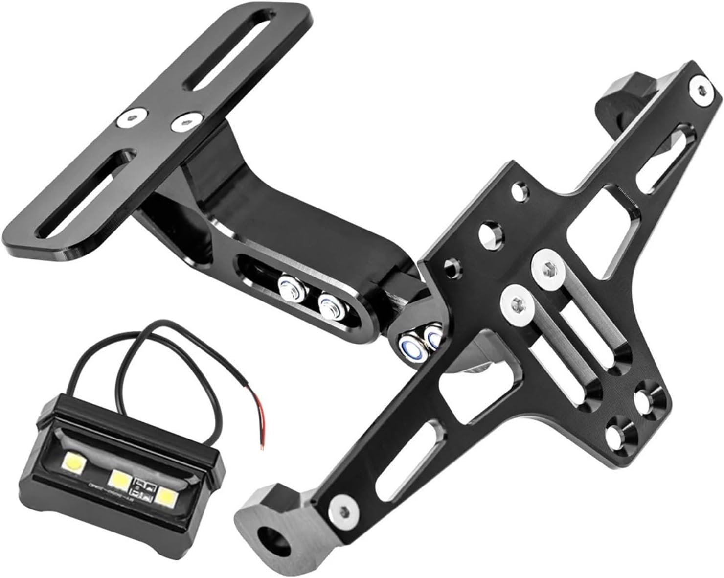 Motorcycle License Plate Holder Number Plate Holder with Lights Motobike Modification Accessor(Only Plate Holder)