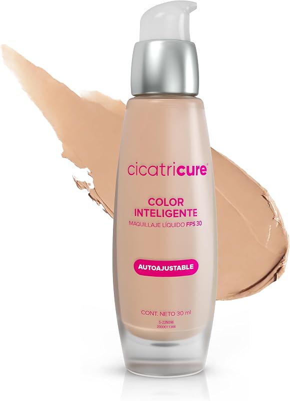 Imagen del producto: Cicatricure Maquillaje Líquido Antiarrugas con Protección Solar, Tono Ajustable y Tecnología Inteligente, Base de Maquillaje con Efecto Rejuvenecedor y Bloqueador Solar Facial con Color, 30 ml