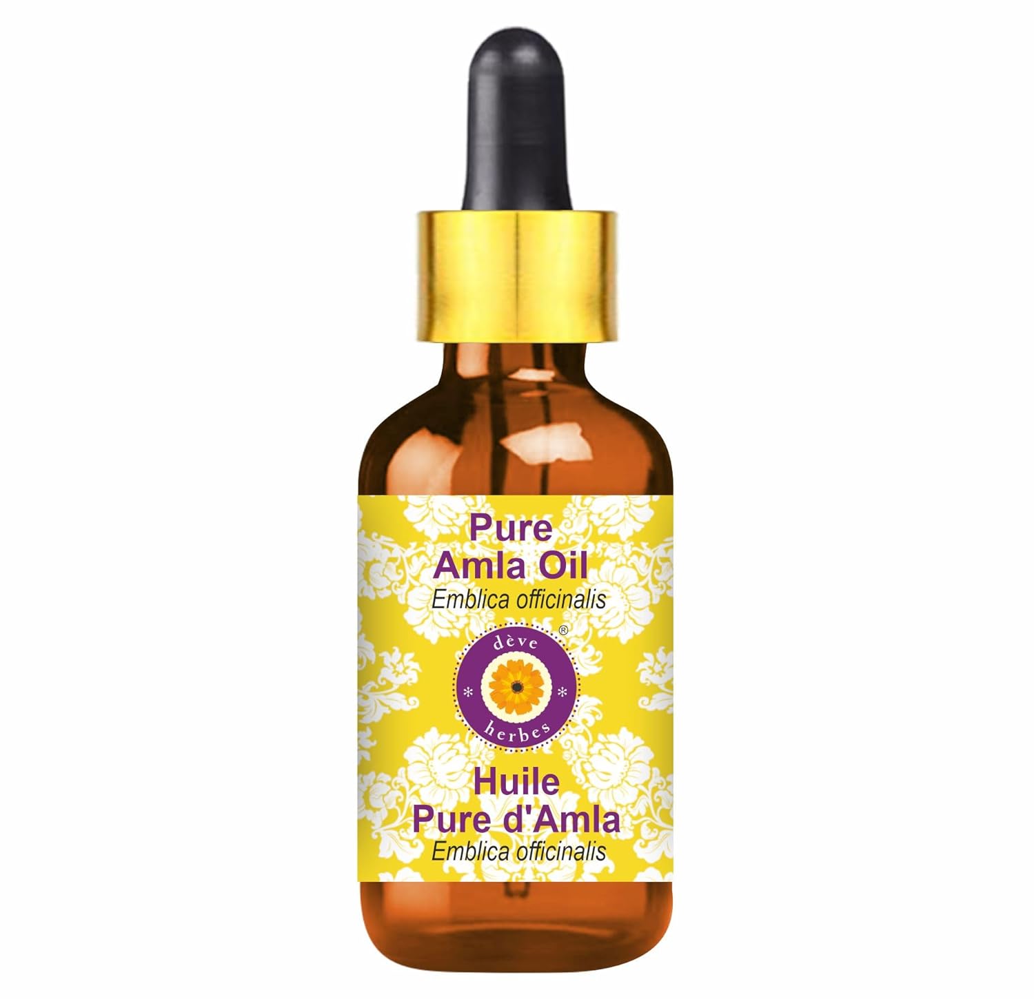 Deve Herbes Amla Oil (Emblica officinalis) with Glass Dropper | Infused | Pure | Non-Sticky | Lightweight | for Facial Care | Men & Women | 100ml (3.38 oz)
