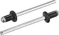 Vista 7 de uxcell Remaches ciegos de aluminio, 0.157 in x 0.315 in (5/32 x 5/16 pulgadas), remache de extremo abierto, cabeza redonda plana para unir cuero