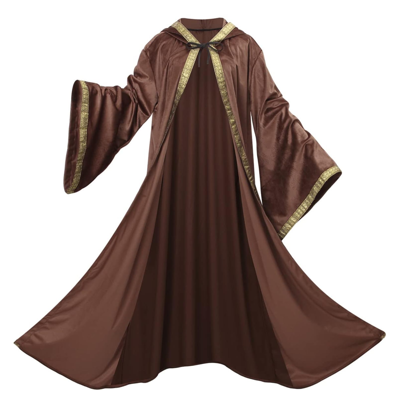 Mystic Adult Wizard Robe with Dutch Velvet,Medieval Knight Hooded Cloak - Image 2