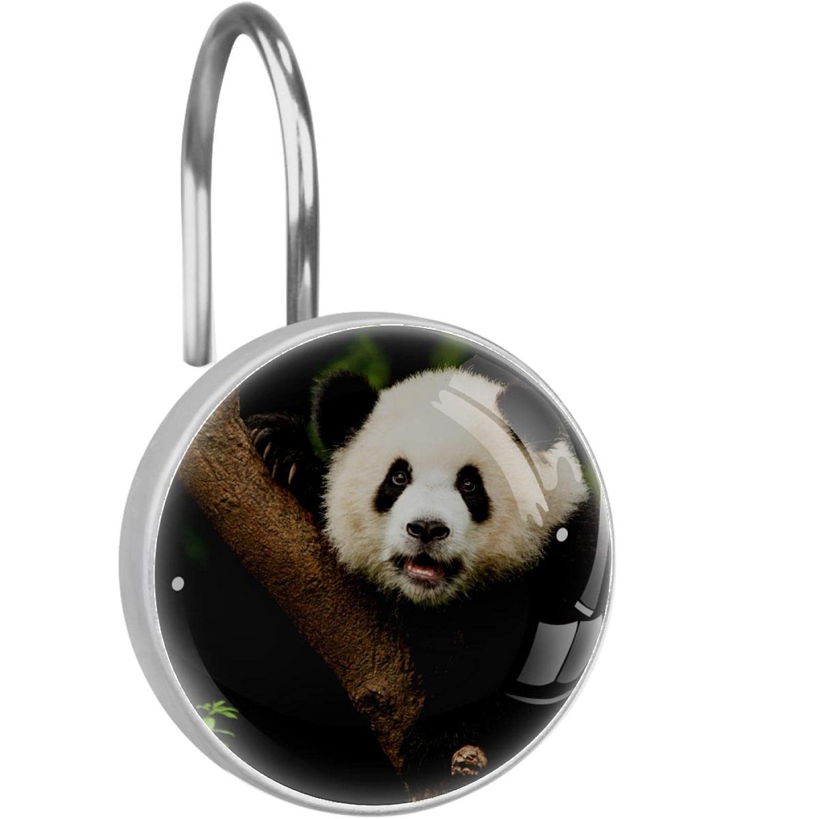 Anneaux de rideau de douche panda pour décorer une salle de bain familiale ludique