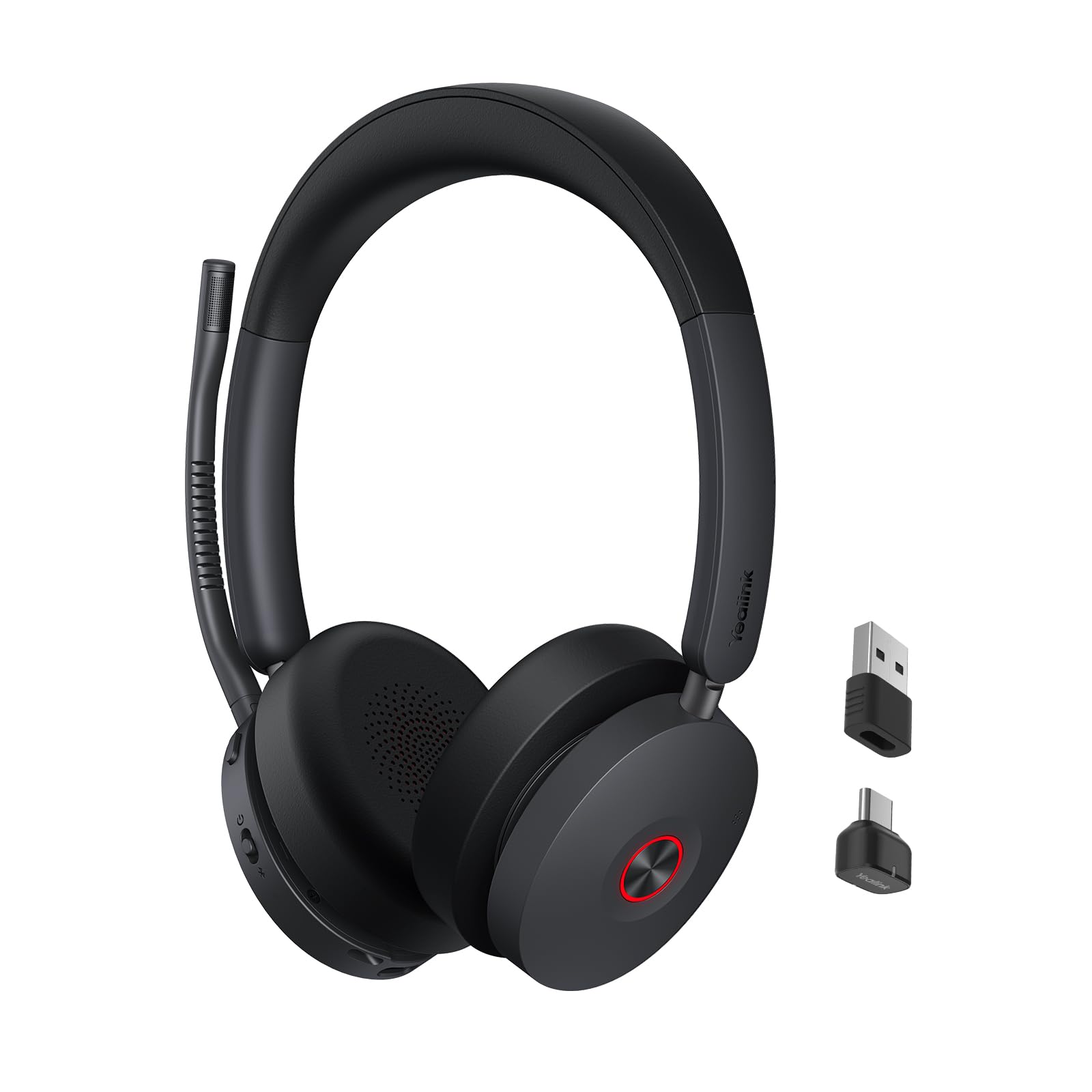 Yealink BH74 Active Noise Canceling Wireless Headset with Mic for Work, 6-mics Hybrid ANC Tech, Microsoft Teams Premium Open Office Certified Headsets Bluetooth 5.3, up to 32h Talking, UC Compatible