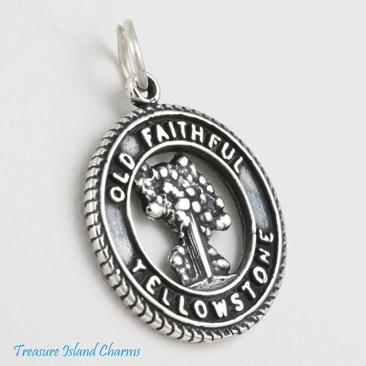 Old Faithful Geyser Yellowstone Wyoming 925 Solid Sterling Silver Charm Pendant Bracelet Jewelry Making Supply