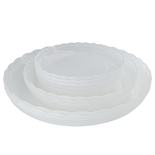 ECOESPTI 12Pcs Clear Plant Saucer, 6 8 10 Inch Durable Plastic Plant Tray, Round Plant Pot Saucers, Drip Tray for Indoor and Outdoor Garden, Clear - Clear