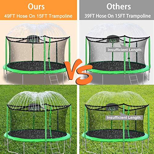 Trampoline Sprinkler,Outdoor Trampoline Waterpark Sprinkler Water Toys for Kids Backyard,Trampoline Accessories Sprinkler for Water Play,Games,and Summer Fun in Yards (49ft)