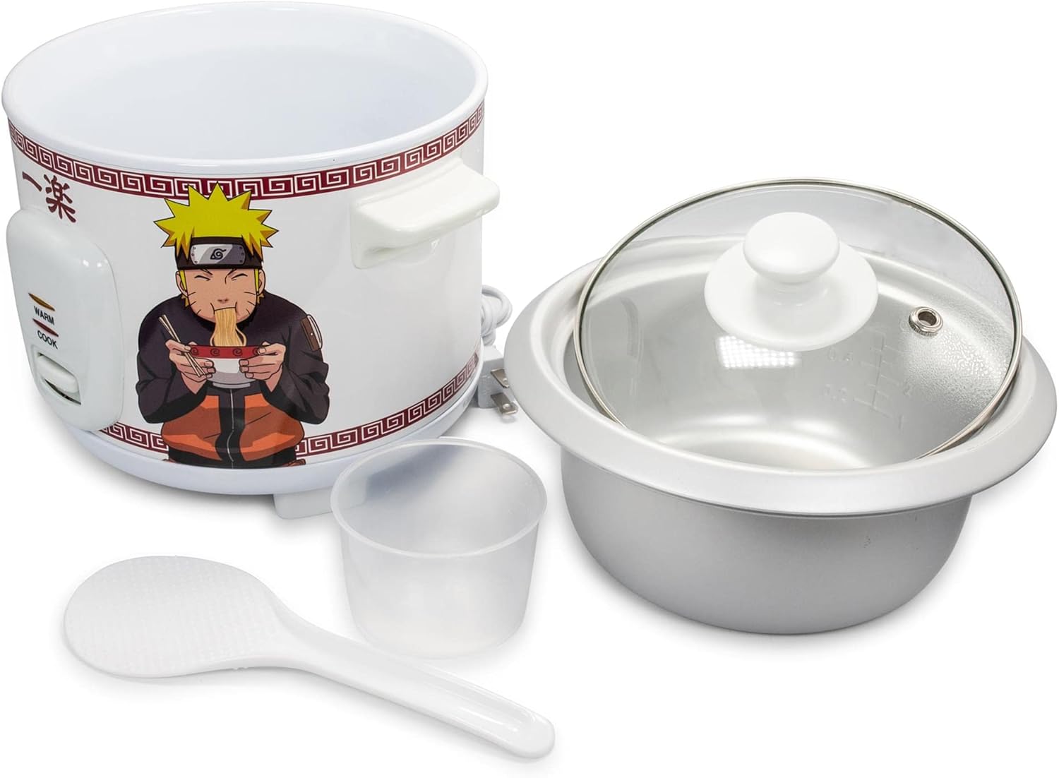 Naruto Shippuden Ichiraku Ramen Automatic Rice Cooker & Warmer | Food Steamer for White and Brown Rice, Quinoa | Anime Manga Gifts and Collectibles | Holds 24 Ounces