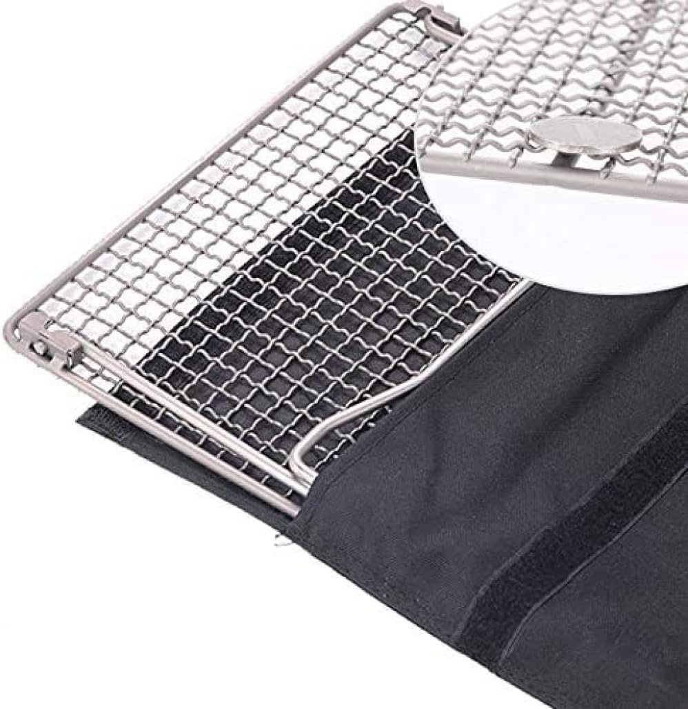 Folding Barbecue Rack Compact Portable Barbecue Rack Kitchen Accessories Stainless Steel for Barbecue Backpack Hiking Picnic Fishing-B
