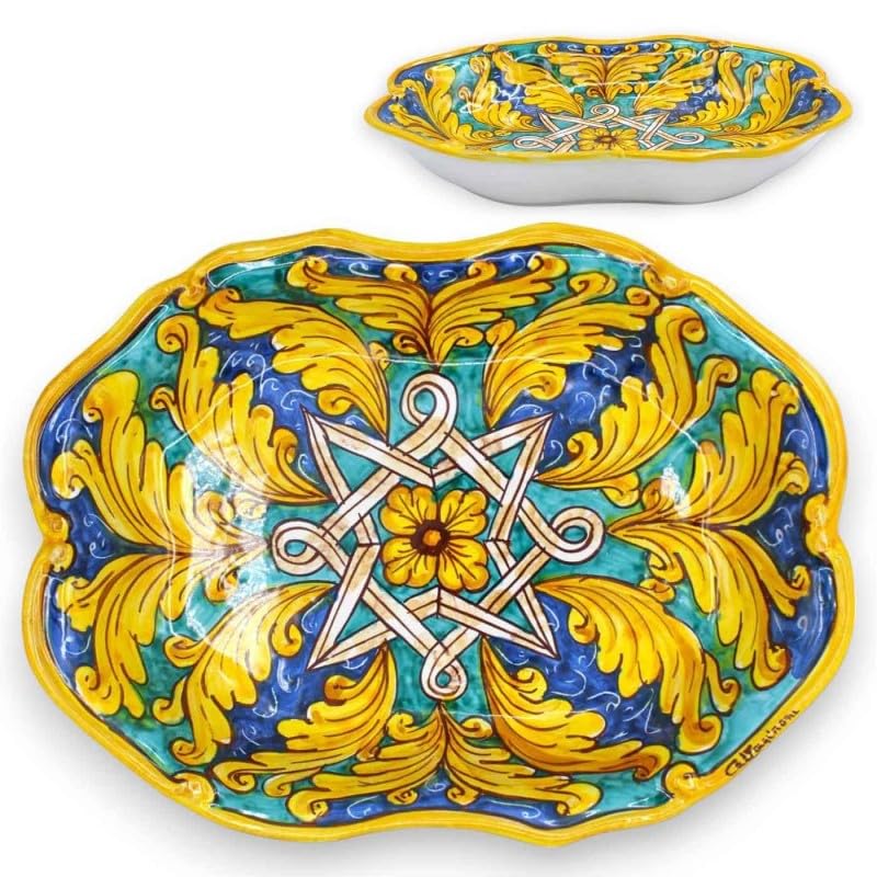 Plateau baroque en céramique de Caltagirone SICILIA BEDDA cadeau idéal