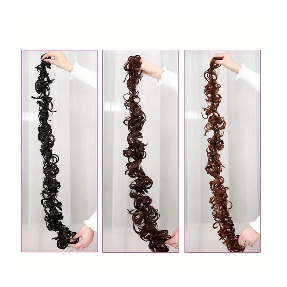 Bun Hair, Wig accessories Messy Scrunchie Messy bun Hair accessories Wave Hair bun for Women(BlackBrown)