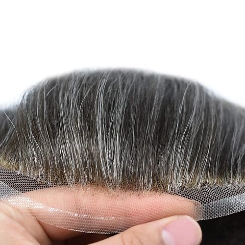 Miniatura 9 de Hair Wonders Extensiones de cabello para hombre y tupés de repuesto para hombre, sistema de cabello fino mono hombre, encaje frontal, cabello humano