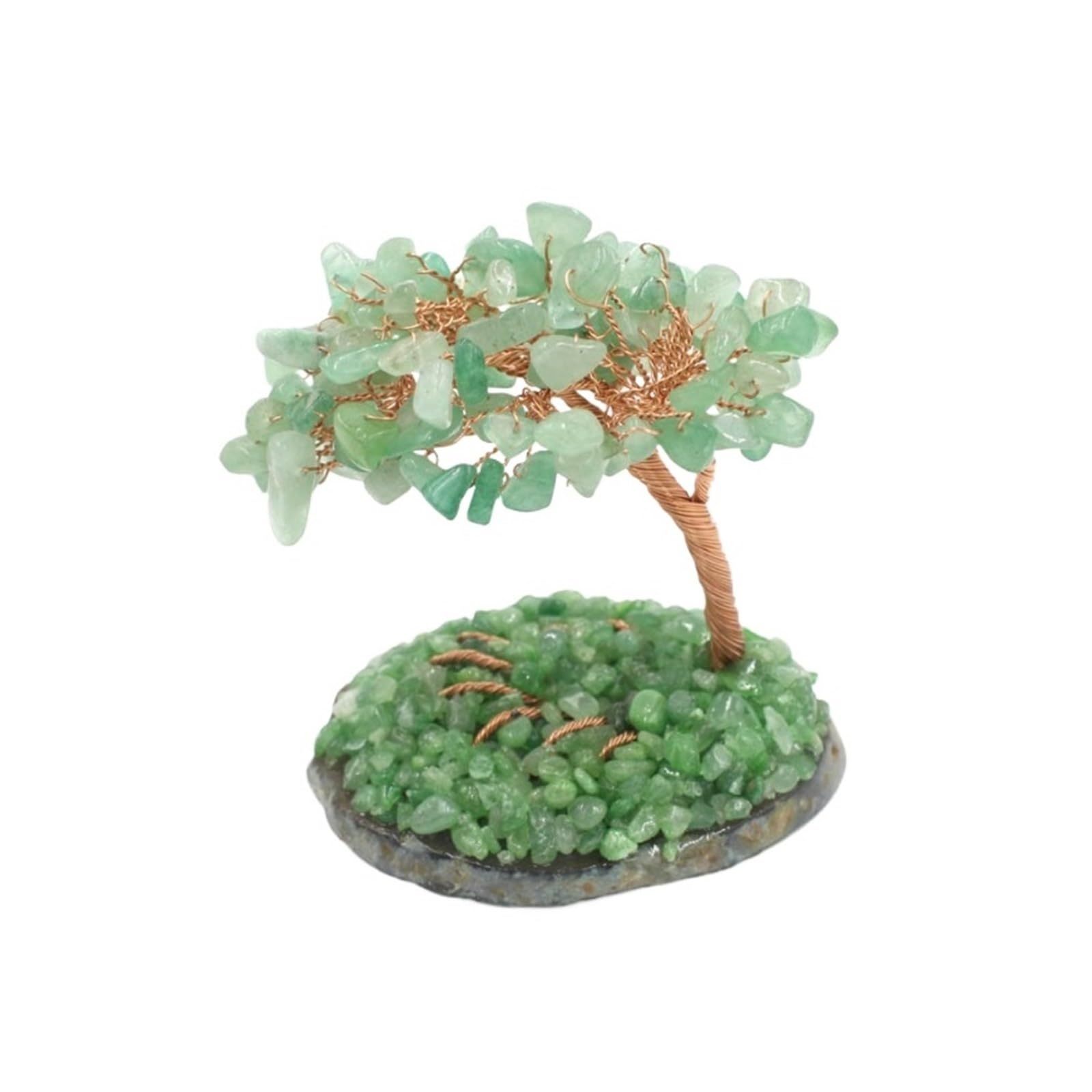 crystal tree， 2pcs Crystal Money TreeOrnament Decoration For Home Desktop Tree Fengshui Decorations(Grün)