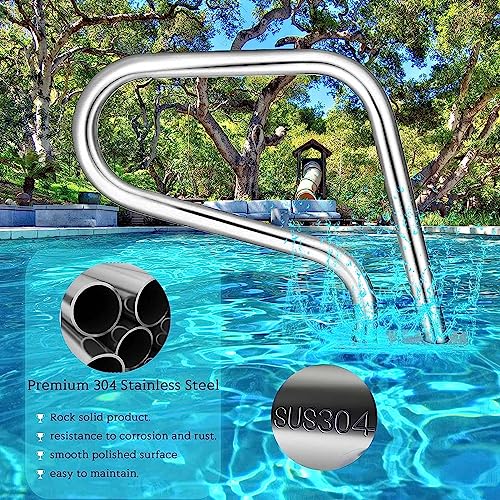 Baranda para piscina con base y acero inoxidable 304 miniatura 5