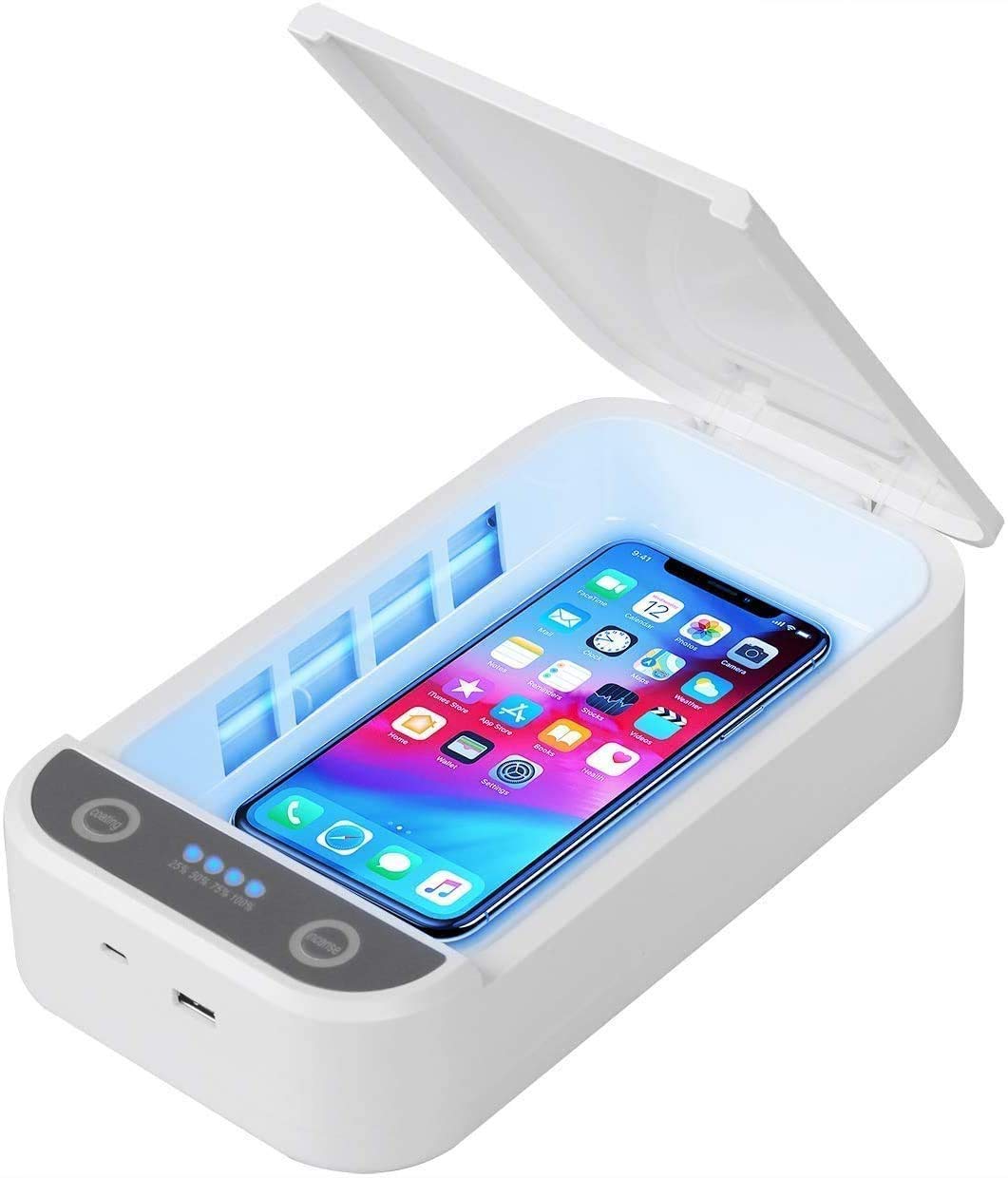 MAKINGTEC UV Sanitizer Phone Sanitizer, Portable Phone Sanitizer Box with Aromatherapy Function, Multifunctional Ultraviolet Lamp, Disinfector for Mobile Phone Samsung iPhone