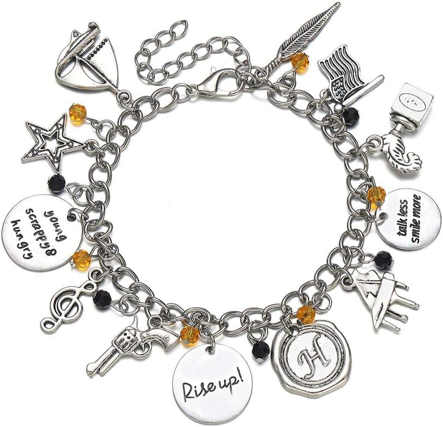 Stranger Things BraceletsHamilton Broadway Musical Charm Bracelet Jewelry Gift for Women Girls Teens - Friendship Cosplay Alexander Hamilton Bracelet with Free Velvet Gift Pouch