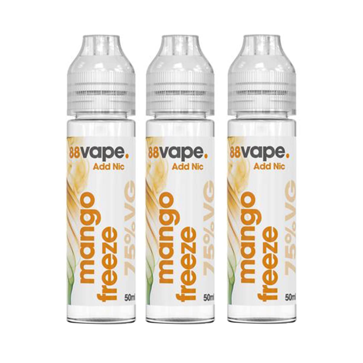 88 Vape E Liquid Mango Freeze 50ml Pack Of 3 Vape Juice - 75% VG No  Nicotine Shortfill Bottle 0mg: Amazon.co.uk: Electronics & Photo