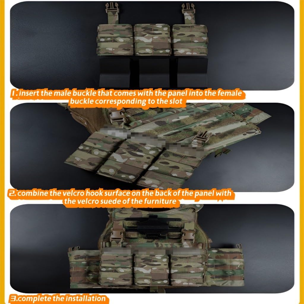 FAST Triple 7.62 Function Pack Panel, Tactical Equipment Buckle Accessory, Nylon Material, 25.5 * 13cm, For Team Activities, Games