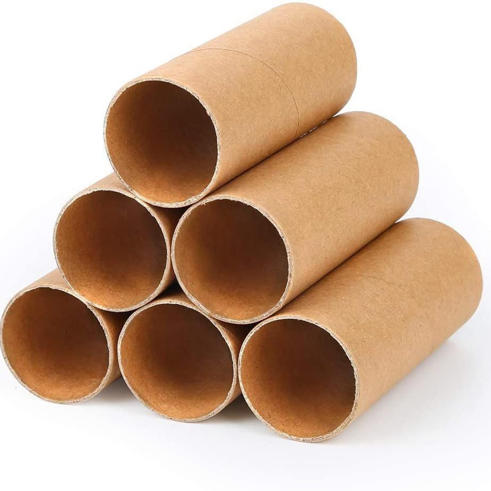 Toilettenpapierrollen, 20 Stück, Tube für Heimwerker, Handwerk, Kunstprojekte, stabile langlebige Pappröhren, handgefertigtes Zubehör, kreativ, dekorativ, braun, 15 cm