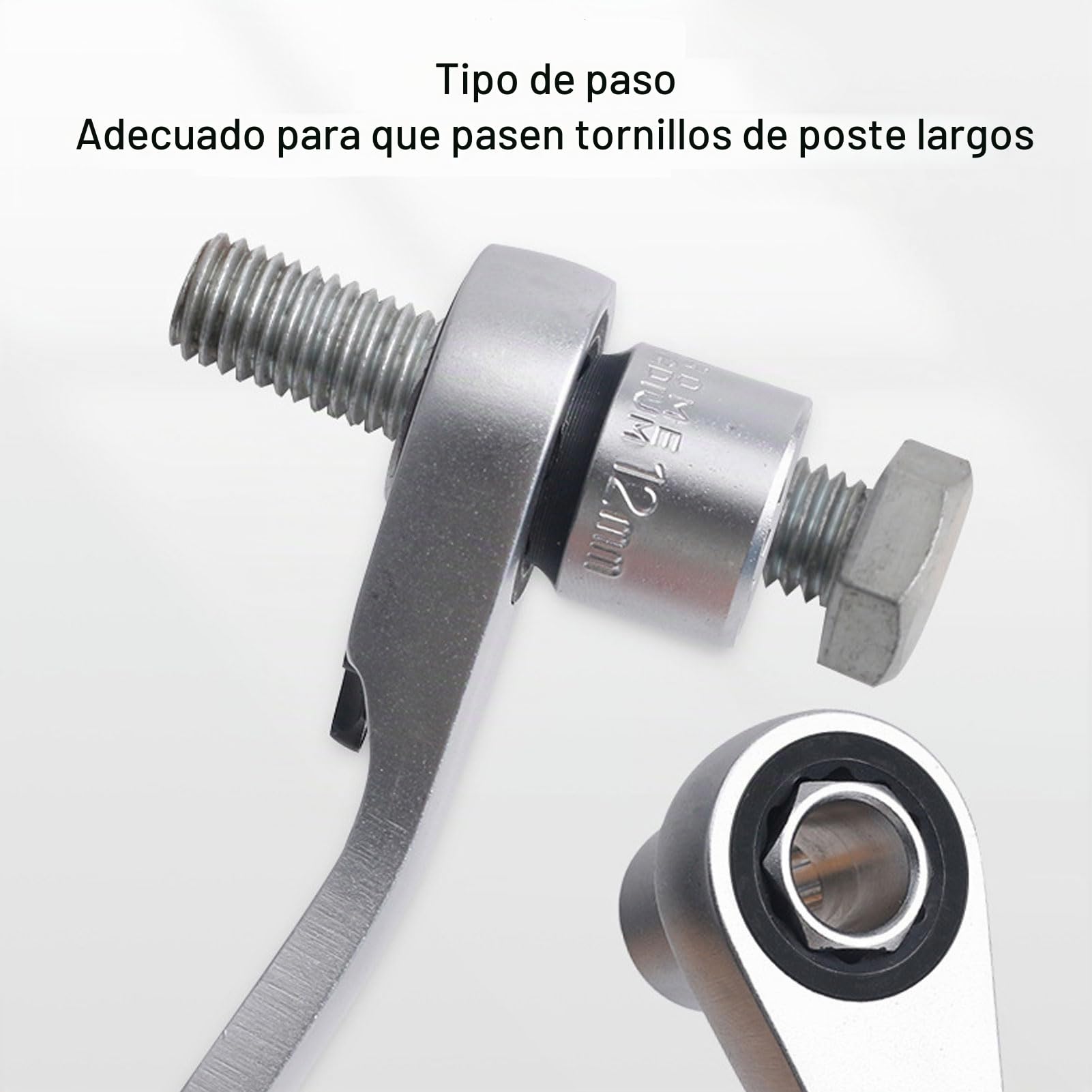 Cryfokt Juego De Vasos Pasantes, Llave De Carraca De Doble AccióN De 12 Puntas Con Mango Y Juego De Varillas De ConexióN, Llave De Carraca ErgonóMica Y Vasos Pasantes.