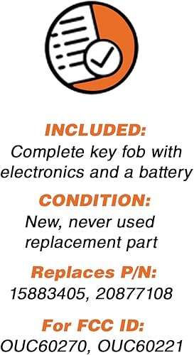 Miniatura 3 de Discount Keyless Llavero de coche con control remoto para Chevrolet Express OUC60270 (paquete de 2)