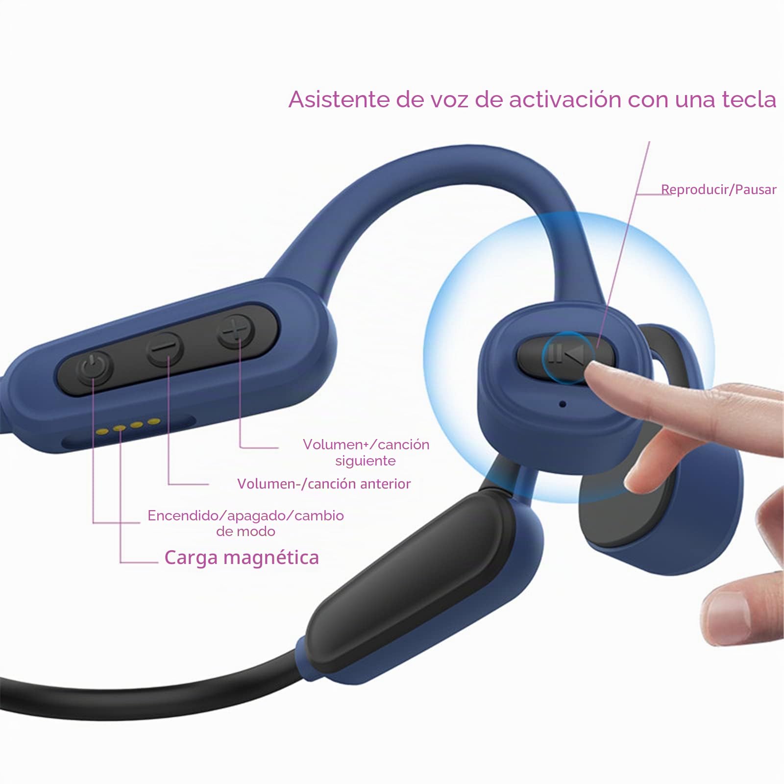 K8 - Auriculares inalámbricos Bluetooth de conducción ósea, IPX8 impermeables, para natación, fitness al aire libre, reproductor MP3 de memoria de 16 GB (gris)