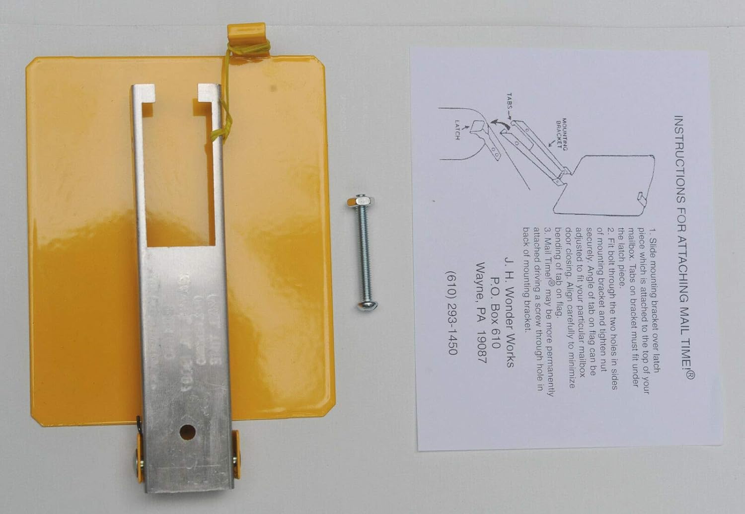Outtkitywi Mail Flag - Aluminum Yellow, Mailbox Signal Flag, Post Mount, Traditional Style, AS PICTURED