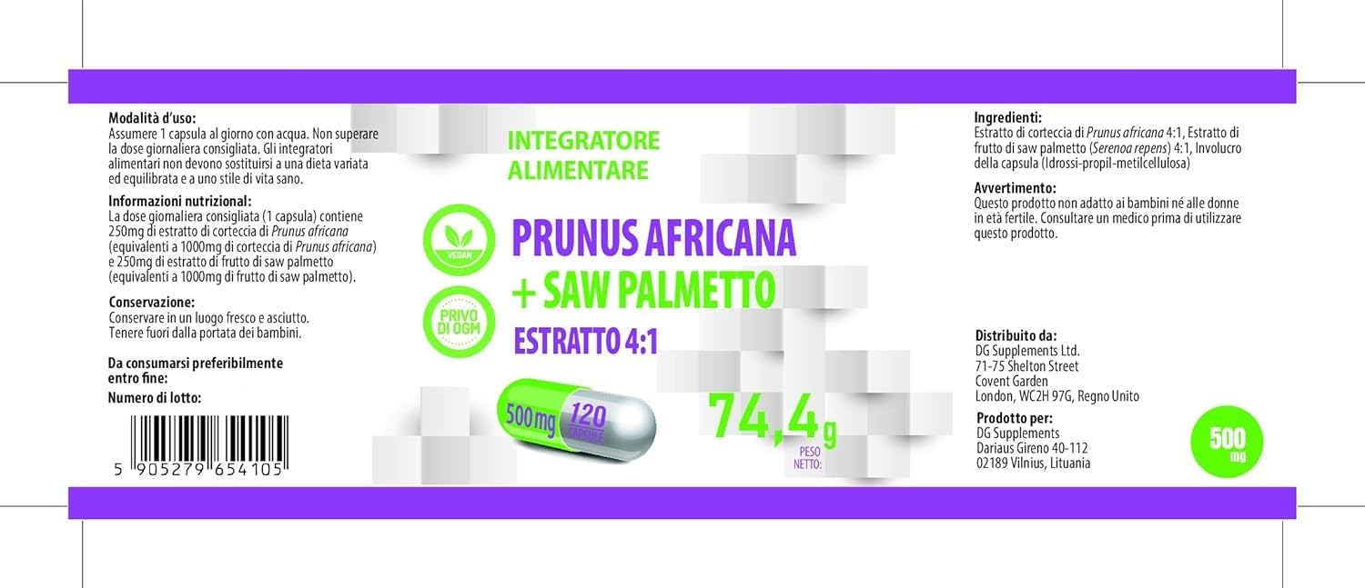 Hepatica Saw Palmetto | estratto 4:1 500 mg | 120 capsule vegane | Serenoa – Serenoa repens | GMP & Testato da Laboratorio Indipendente