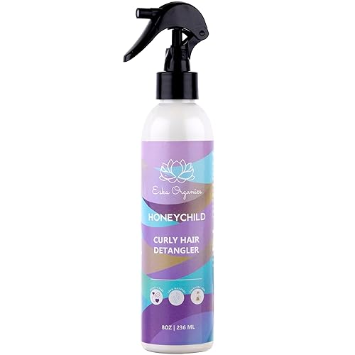 Honeychild - Aerosol desenredante de miel y biotina para desenredar el cabello rizado, 8 onzas