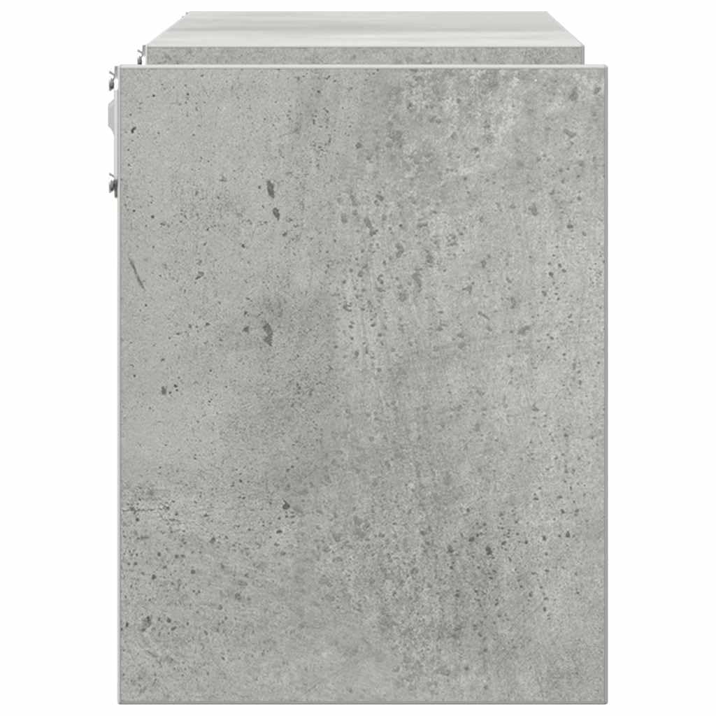 vidaXL Mensole Parete 2pz Grigio Cemento 100x15x20cm Legno Multistrato