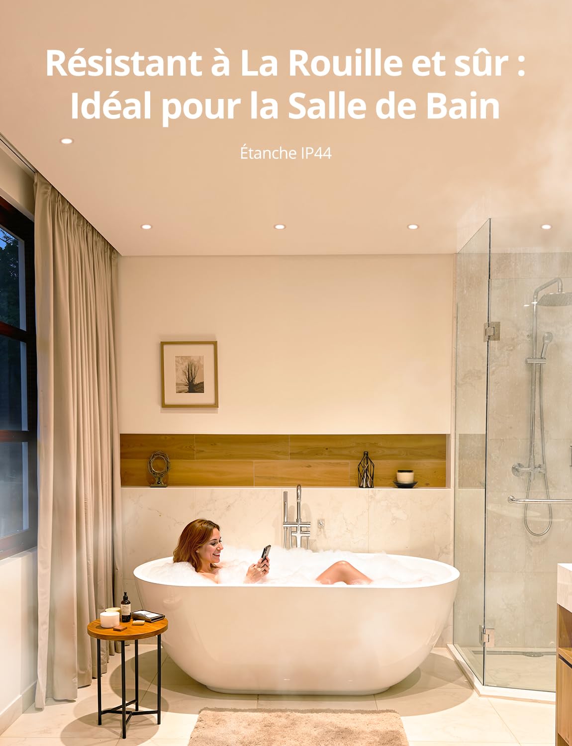 Bojim Spot LED Encastrable Salle de Bain IP44, 230V Spots de Plafond Trou 68mm - 80mm, Éclairage Encastré Extra Plat 5W, Blanc Chaud Neutre Froid pour Cuisine Chambre Salon, Lot de 10