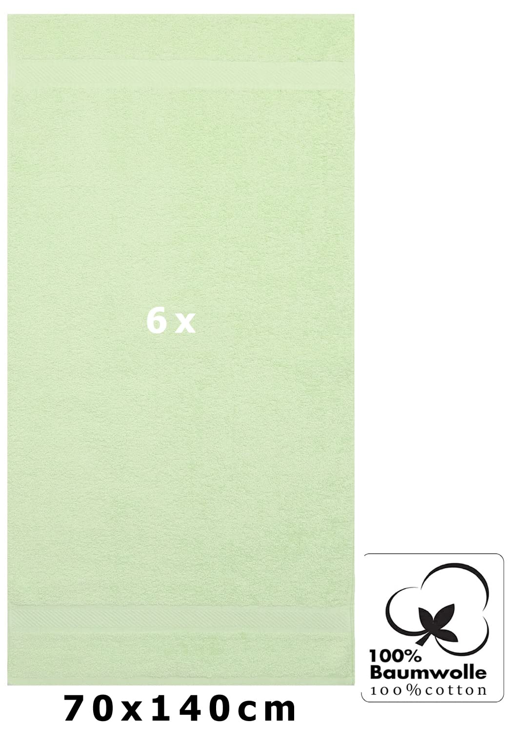 Betz Lot de 6 Serviettes de Bain draps de Bain Palermo 70 x 140 cm 100% Coton Couleur Vert
