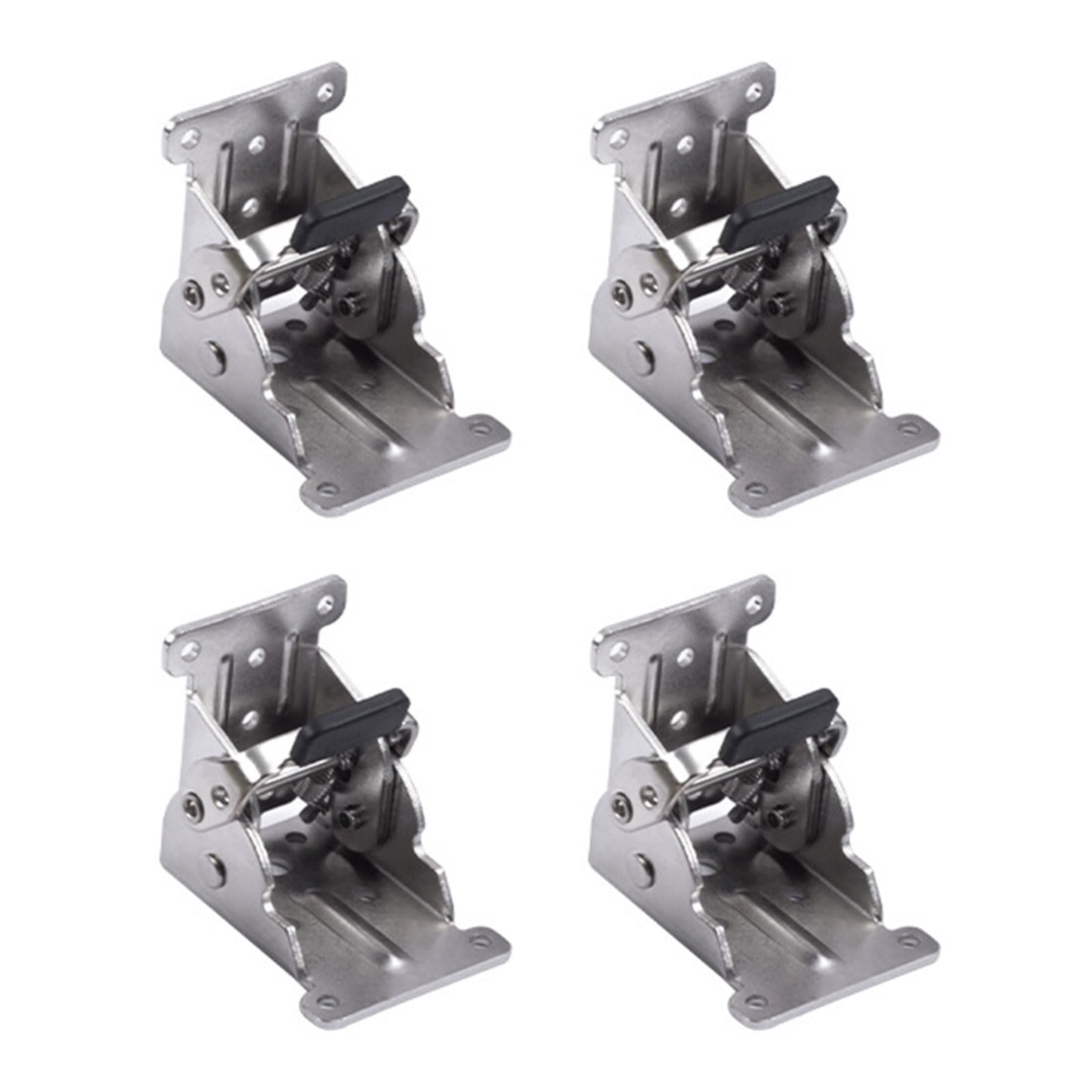 Buxuaaaa Silver 4Pcs Self-Lock Folding Hinge Replacement Folding Table Legs Brackets Extension Hardware Enduring Furniture Hardware