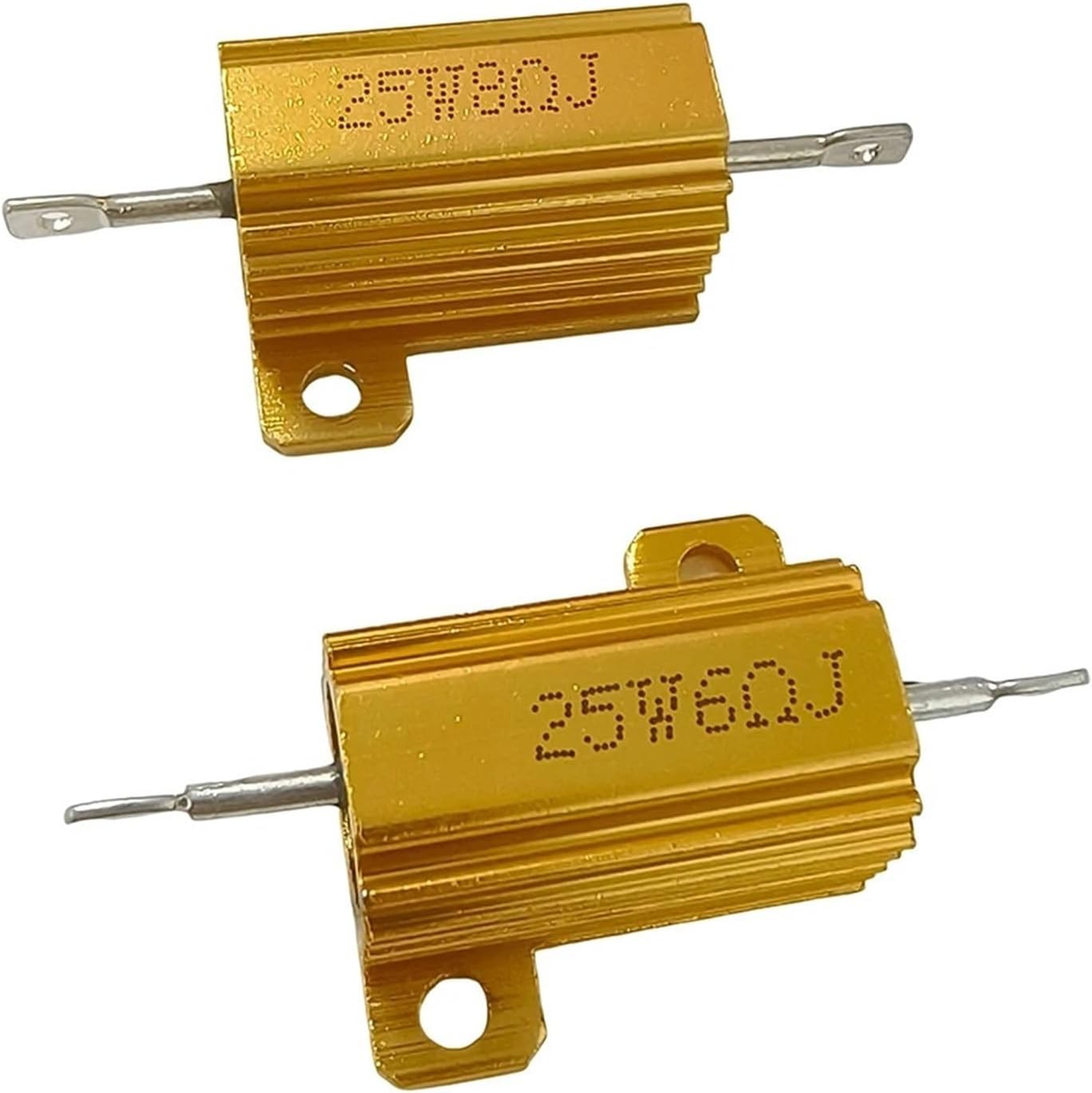 25W 50W 100W Metal Shell Aluminium Resistor 3 6 8 25 ohm LED Brake Light Load Resistor for Car Turn Signal Lights Decoder(50W-25R-2PCS)