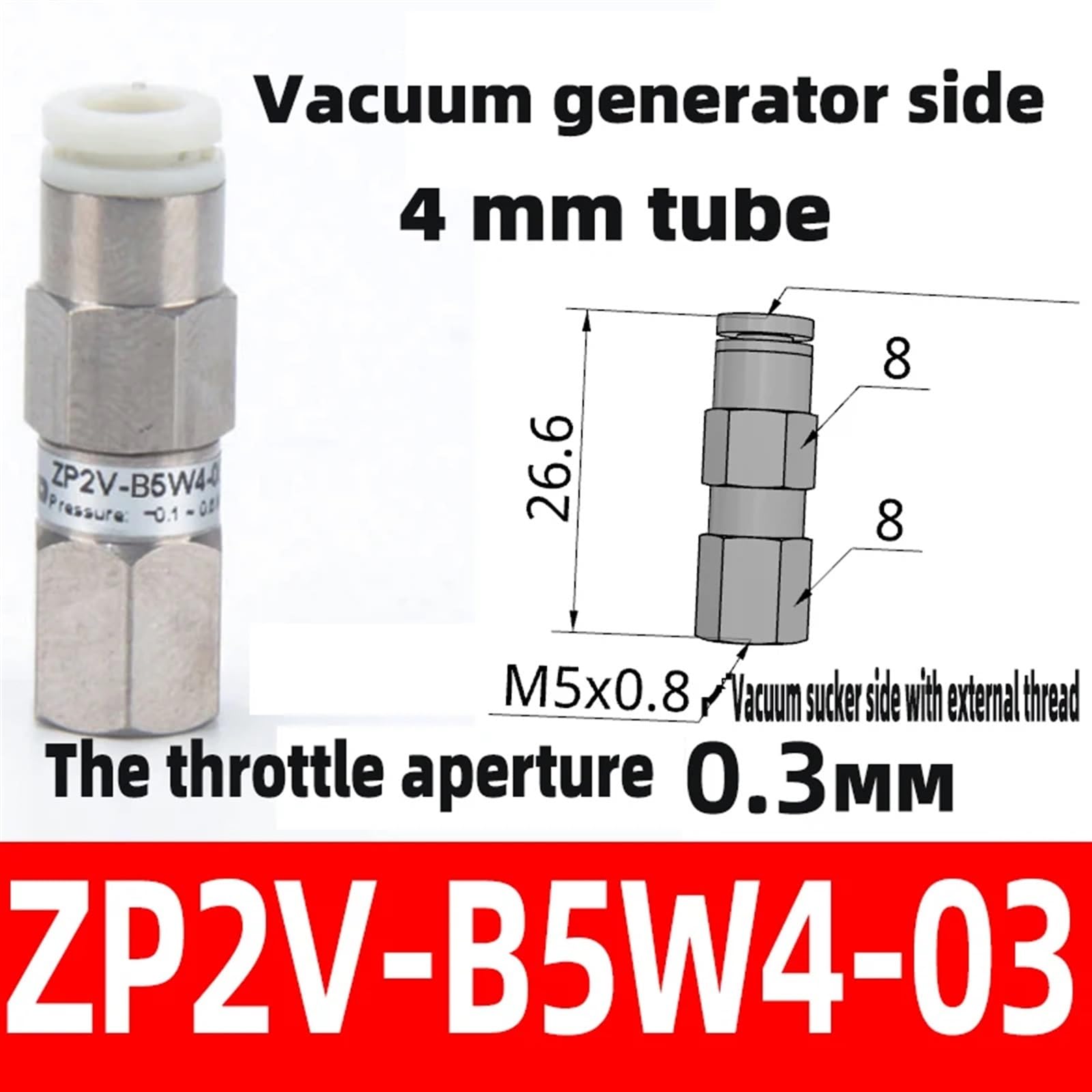 Válvula lógica de mandril de vacío, retención unidireccional ZP2V-A5/A8, ideal for uso industrial, mejora el flujo de trabajo(ZP2V-B5W4-03)