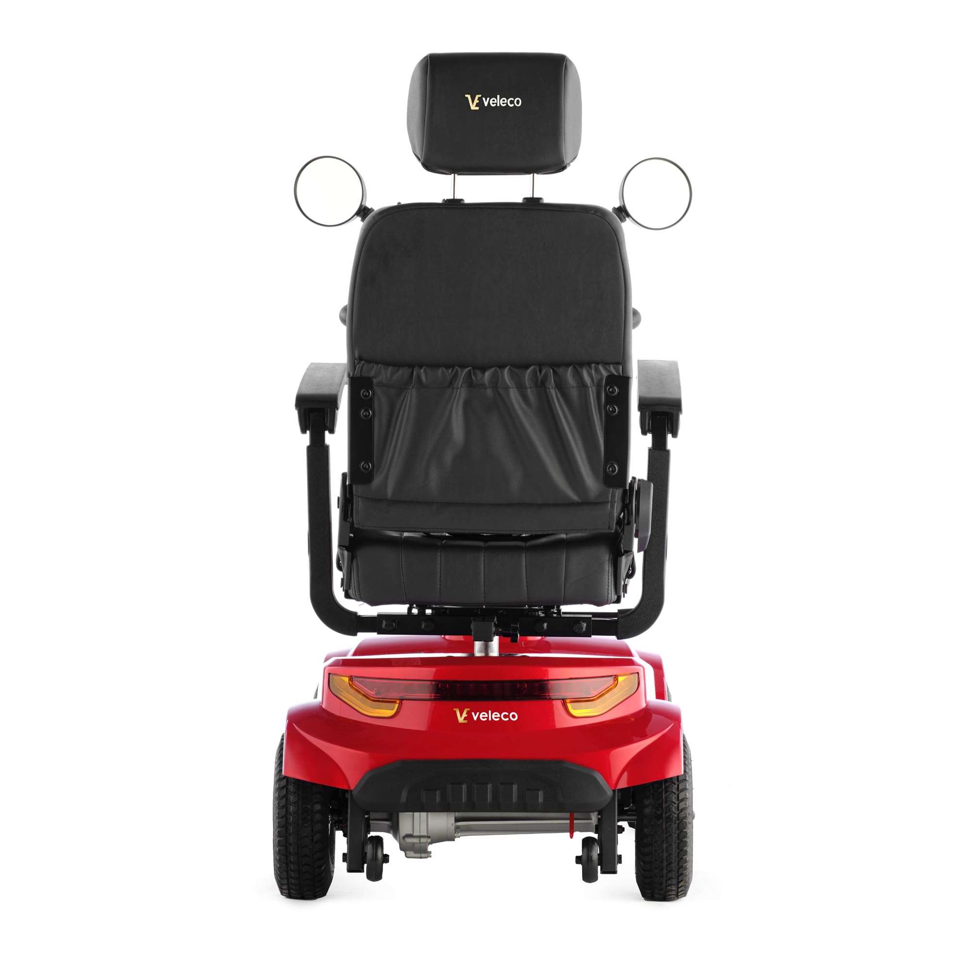 Veleco Jumpy Comfort dispositivo de movilidad reducida de 4 ruedas para personas mayores, suspensión completa, iluminación LED, seguro y resistente (rojo)
