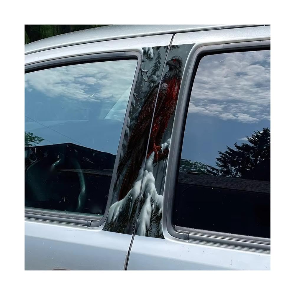 Bertdcx One Color Car B Pillar Window Film Blood-Feathered Eagle Glossy Protective Polyethylene Auto Parts