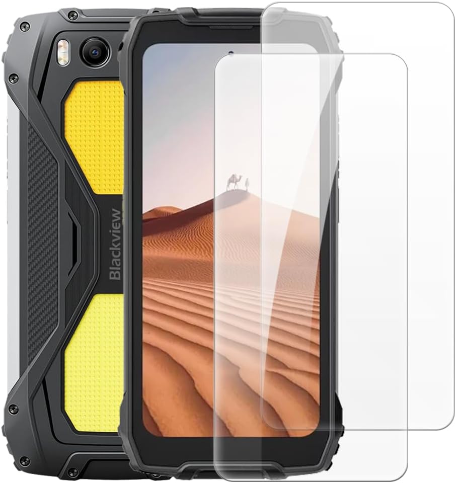 2 Pack Tempered Glass Screen Protector Set Compatible with Blackview BV7300, HD Clear, Anti-Scratch, Bubble-Free, Easy Installation