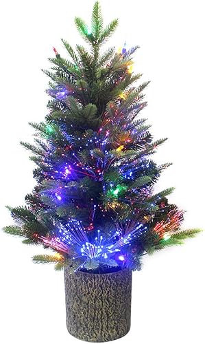 Kurt S. Adler Árbol de Navidad de fibra óptica y luces LED multicolor de 32 pulgadas