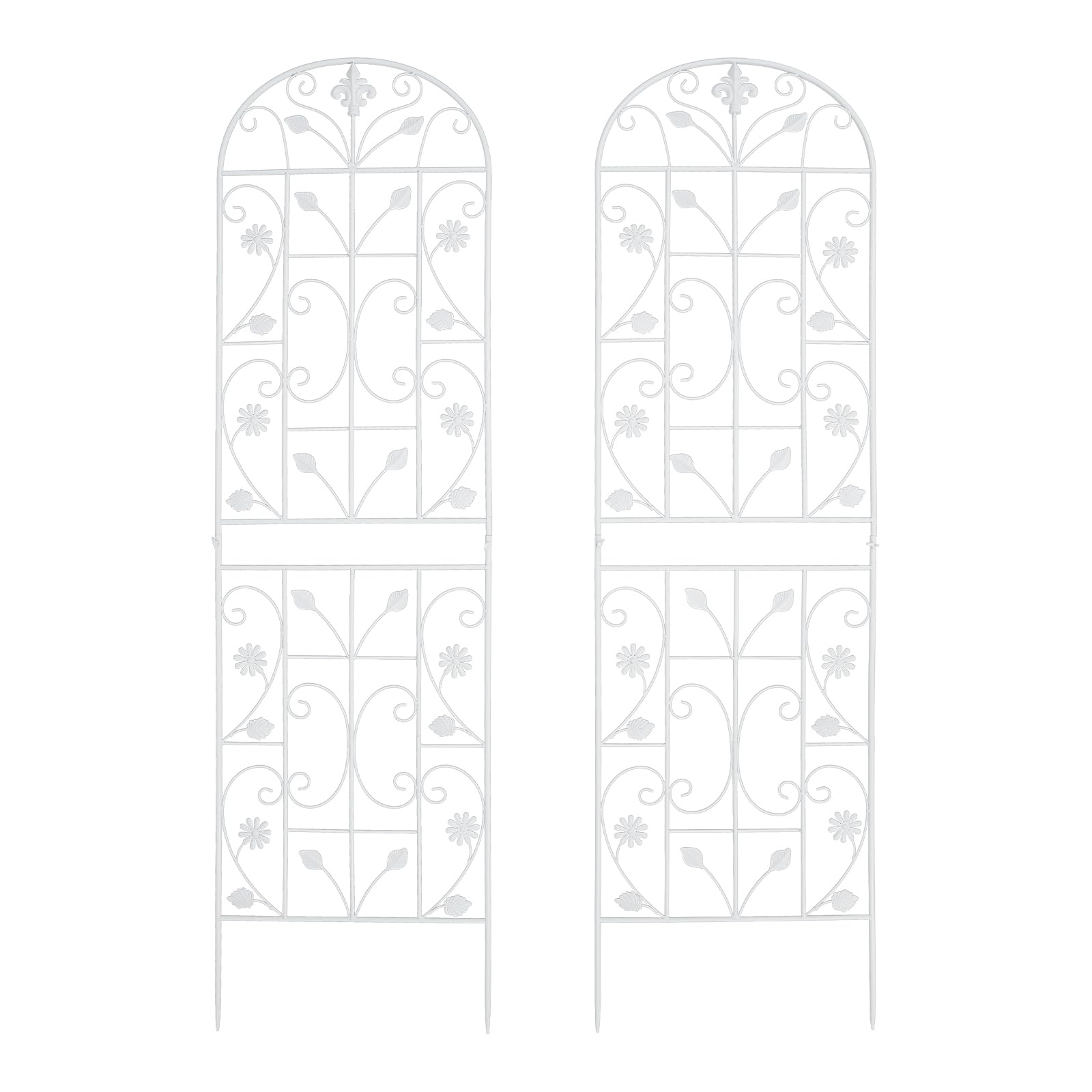 Lot de 2 treillis pour plantes grimpantes - En fer - Pour plantes grimpantes - Décoration extérieure - 180 x 50 cm