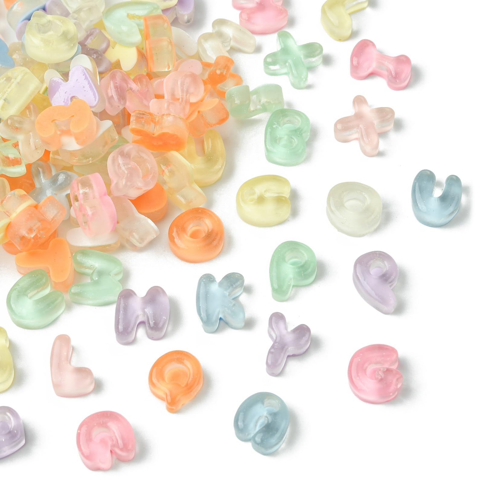 Stiesy 100Pcs Randomly Mixed Letter Slime Charms Beads No Hole Beads Translucent Resin Mini Decoden Cabochons Alphabet Nail Art Charms for Nail Decor DIY Craft Jewellry Making Hair Clips โ image 1
