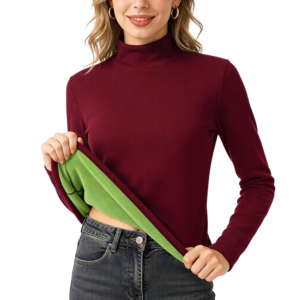 womens long sleeve basic shirts crew neck slim fitted compression gym workout athletic underscrubs tops, xl